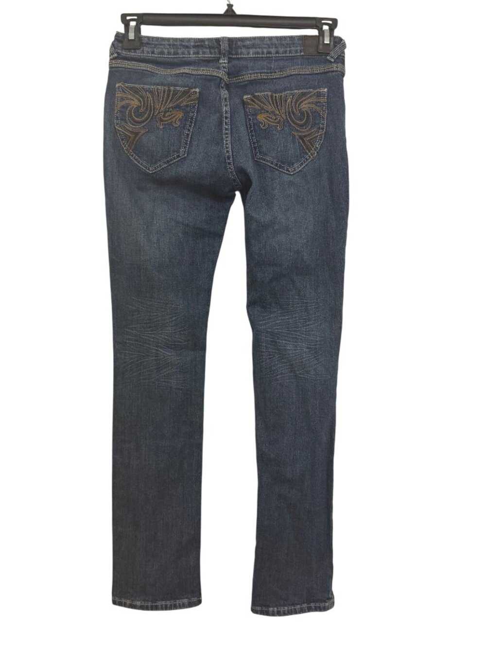 Denim Jeans Womens Size 7 Bootcut Mid Rise Blue Embroidered Pockets